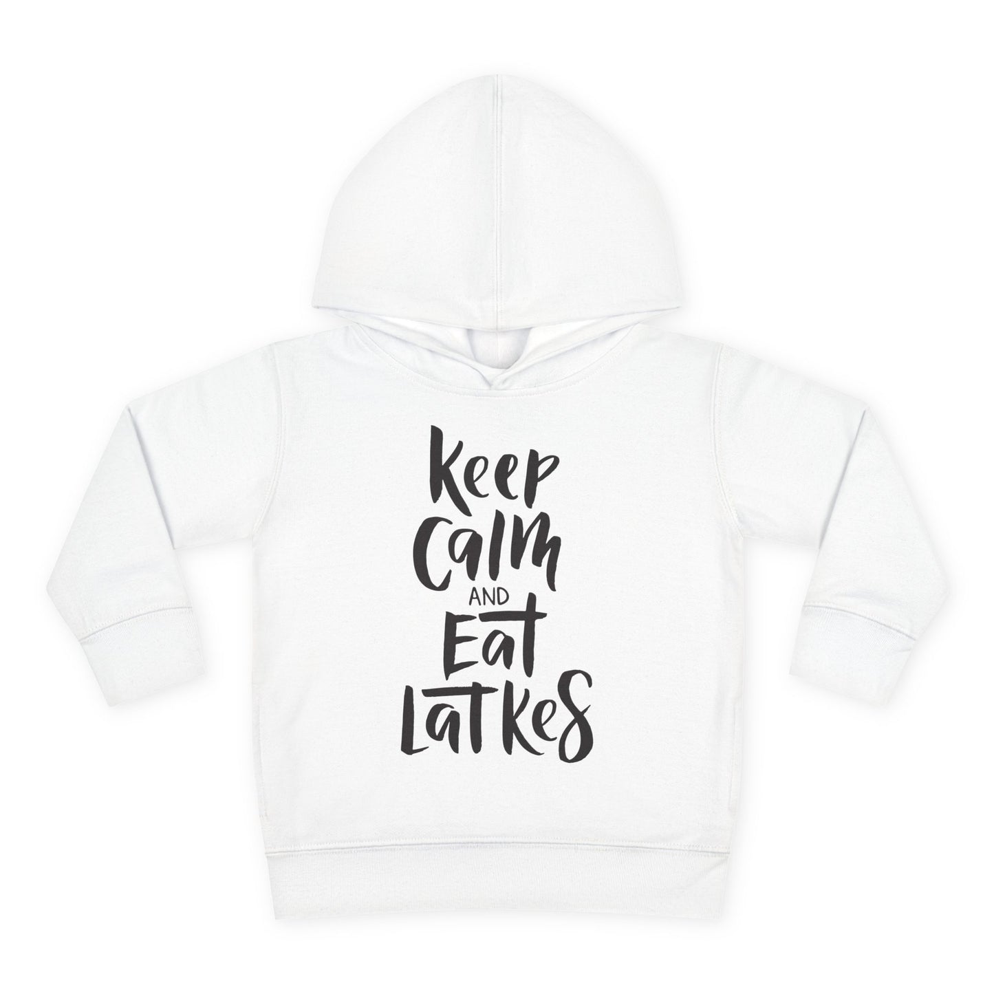Keep Calm & Eat Latkes Toddler Pullover Fleece Hoodie