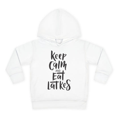 Keep Calm & Eat Latkes Toddler Pullover Fleece Hoodie
