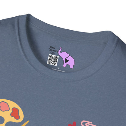 School Supplies Heart Adult T-shirt