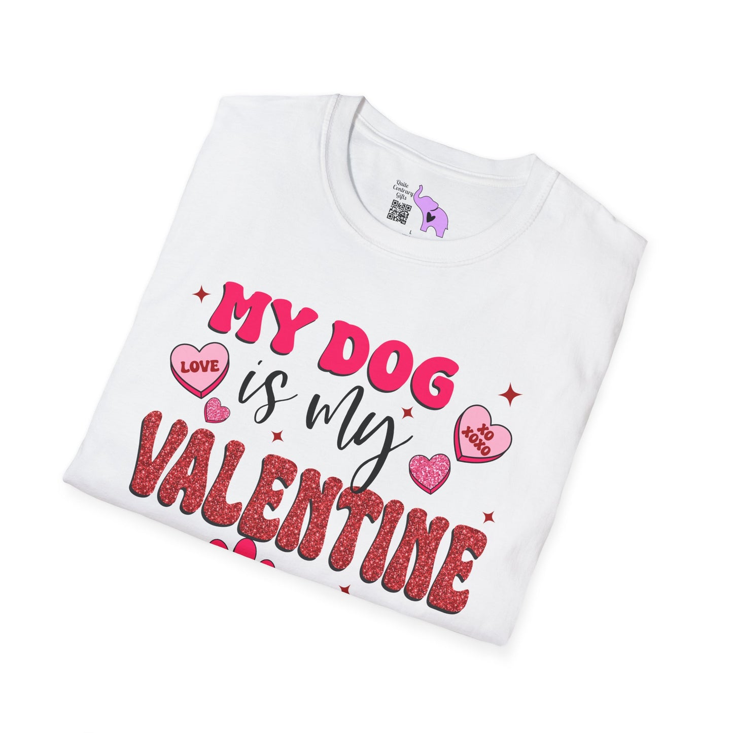 My Dog Is My Valentine Adult T-shirt