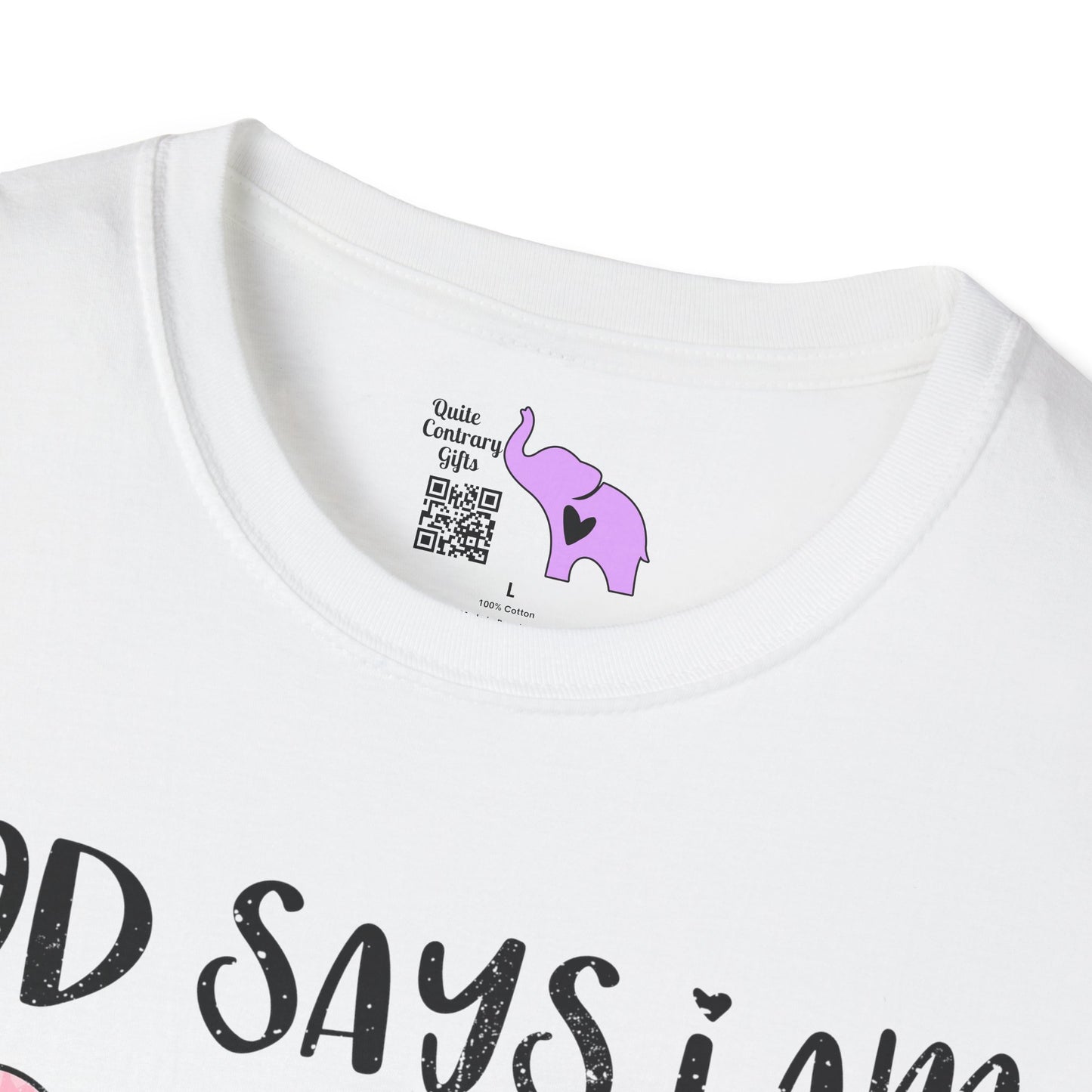 God Says I Am... (Conversation Hearts) Adult T-shirt