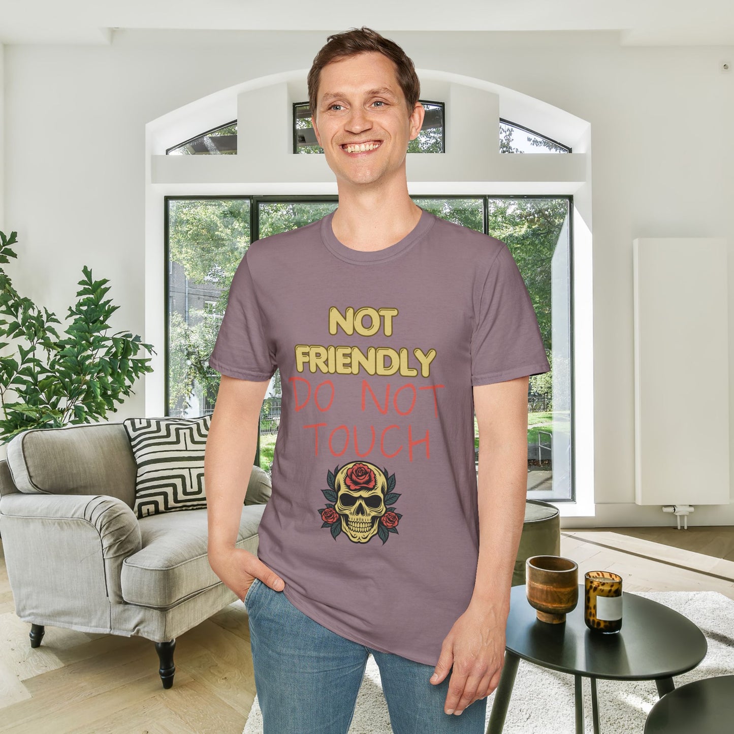 Not Friendly Do Not Touch Adult  T-shirt
