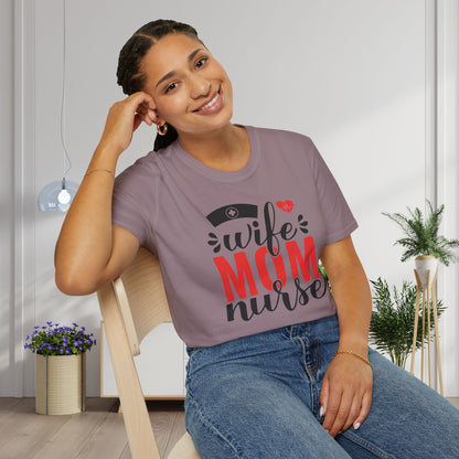 Wife Mom Nurse Adult T-shirt