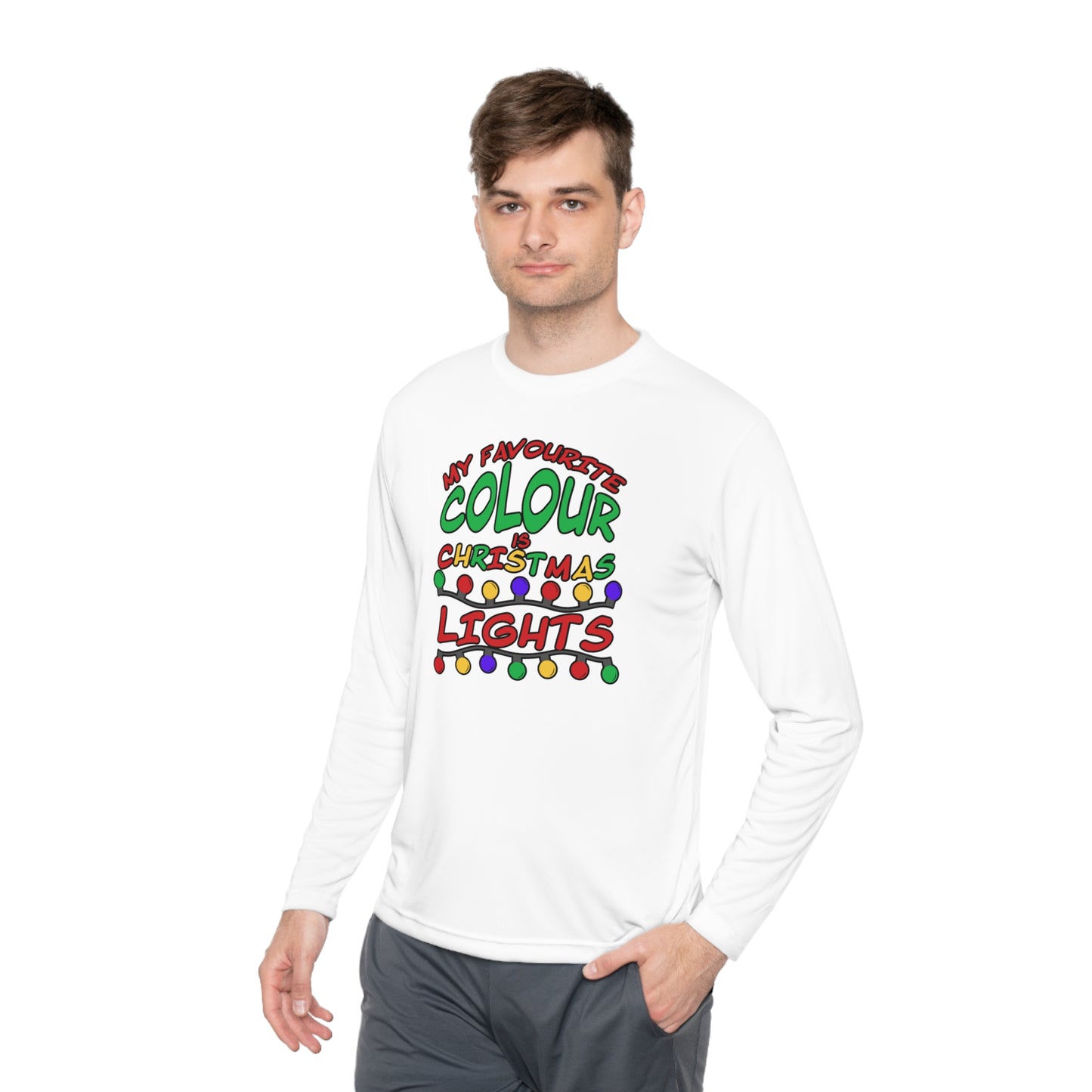 My Favourite Colour Is Christmas Lights Adult Long Sleeve Tee