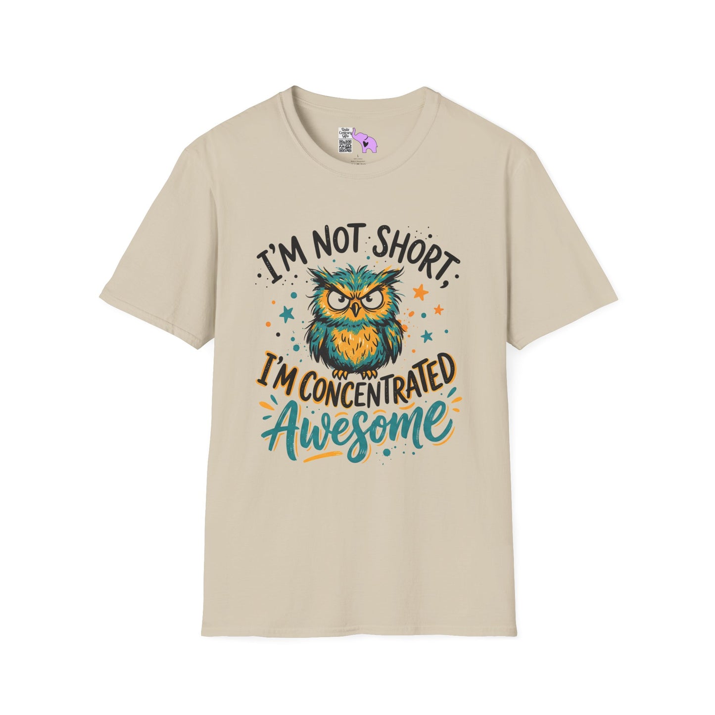 ""I'm Not Short I'm Concentrated Awesome (Owl) Adult T-shirt