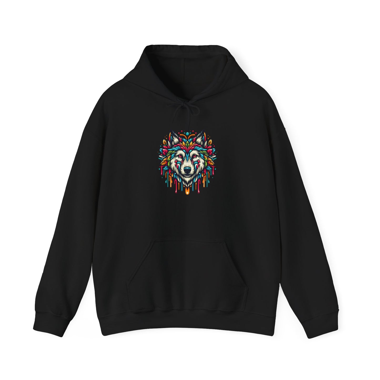 Colorful Wolf 2 Heavy Blend™ Hooded Sweatshirt