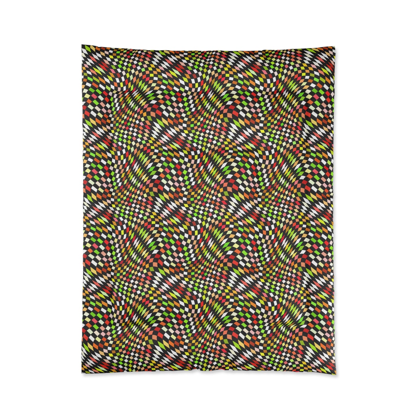 Warped Yellow/Green Checkered Comforter