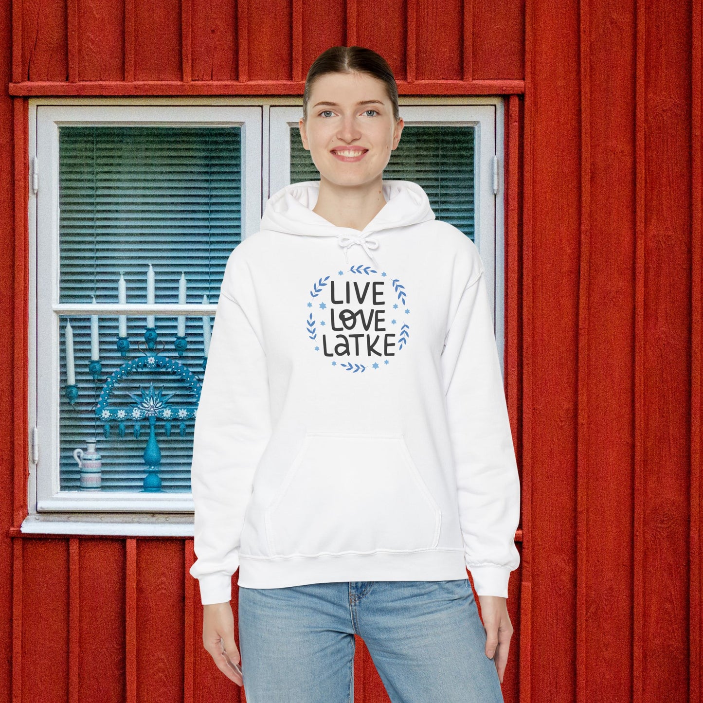 Hanukkah Live Love Latke Adult Heavy Blend™ Hooded Sweatshirt