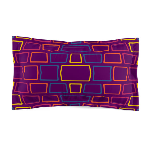 Purple Brick Wall Microfiber Pillow Sham