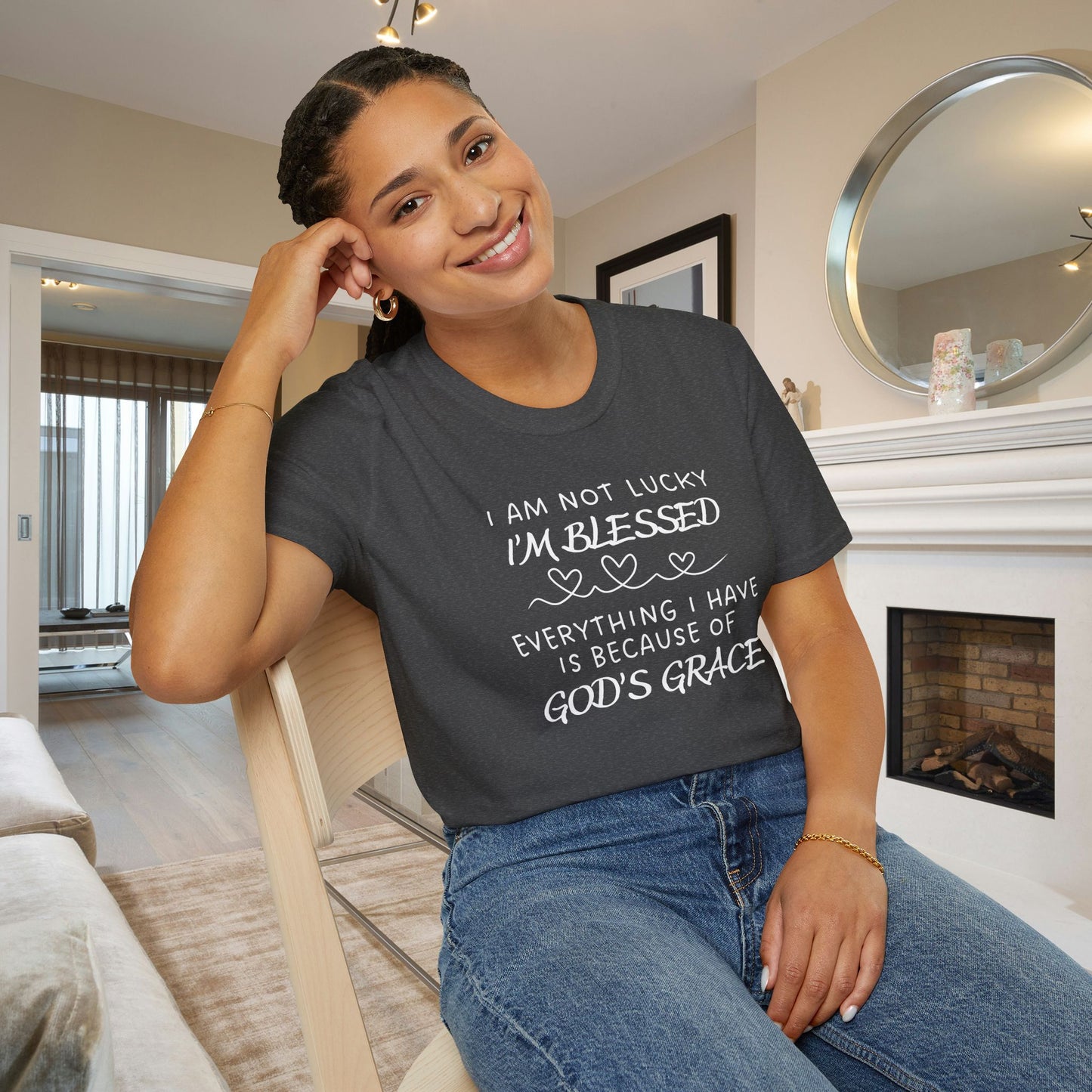 I'm Not Lucky I'm Blessed Adult T-shirt