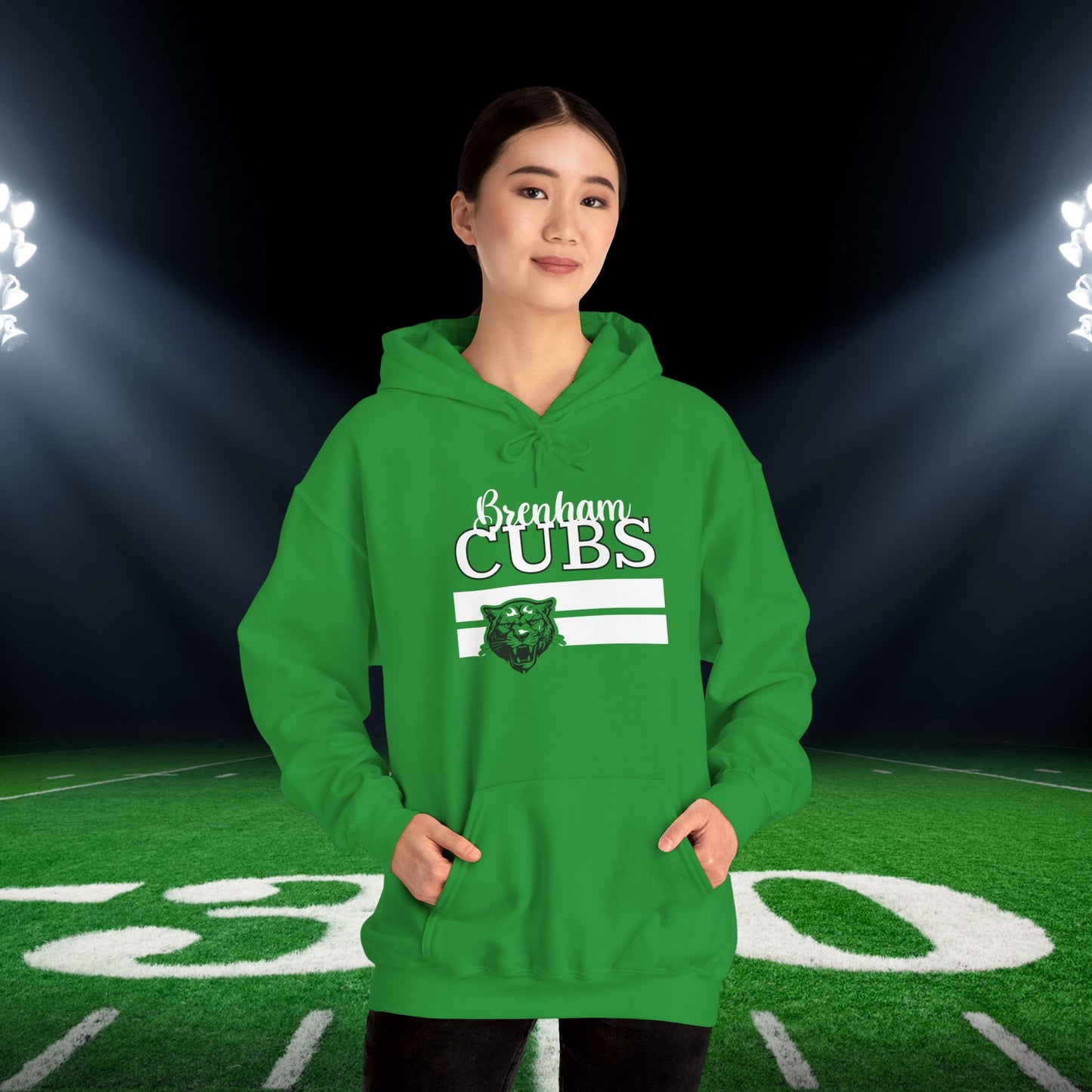 Brenham Cubs w/Mascot & Stripes Adult Heavy Blend™ Hoodie