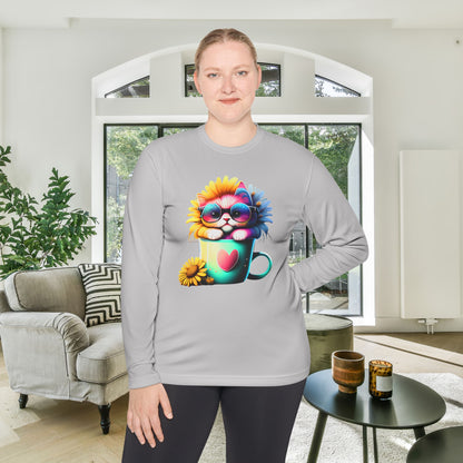 Cool Sunflower Kitten 2 Adult Long Sleeve Tee