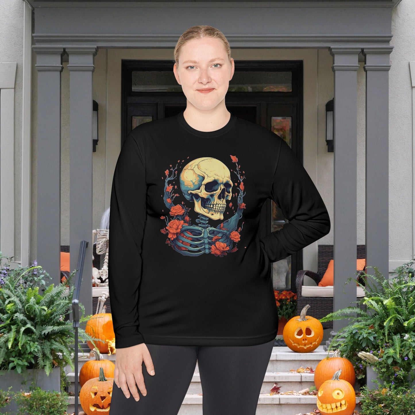 Creepy Bones 8 Adult Long Sleeve Tee