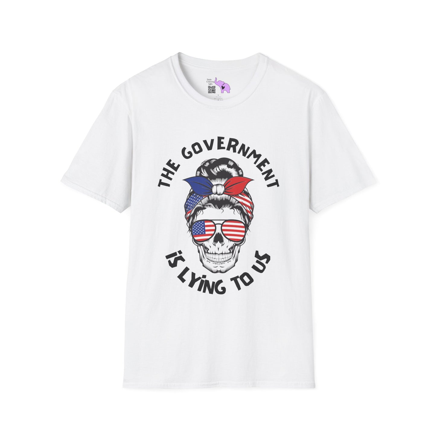 The Government is Lying To Us Female Skull/Glasses Adult T-shirt