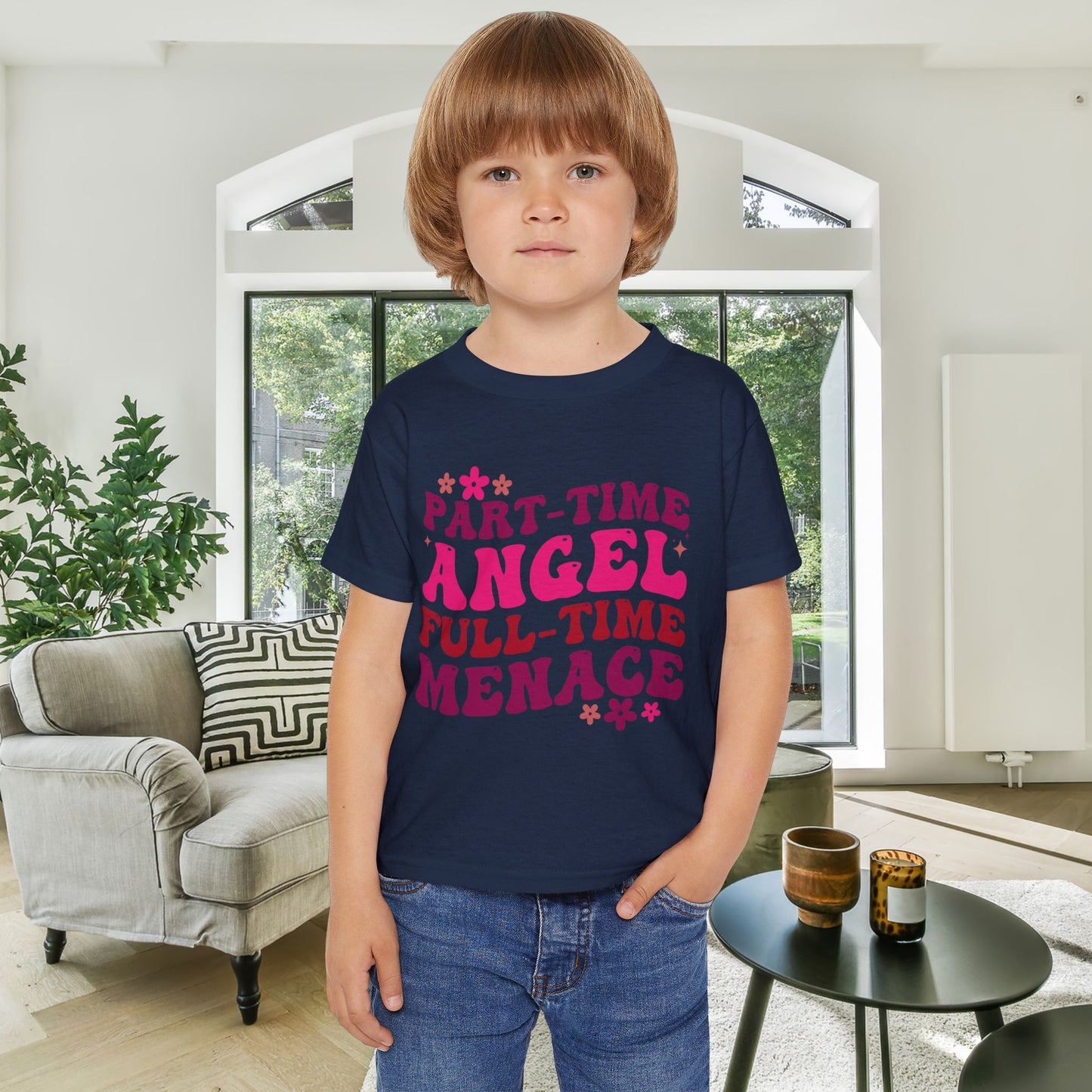 Part Time Angel Full Time Menace  Heavy Cotton™ Toddler T-shirt