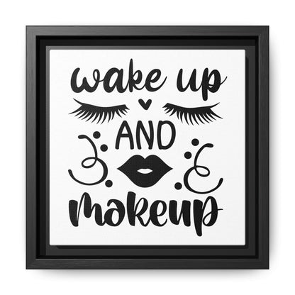 Wake Up and Make Up Canvas Bathroom Art