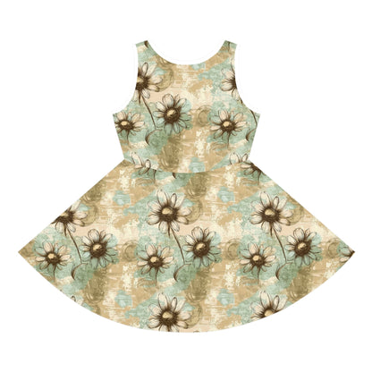 Worn Meadow Daisies Girls' Sleeveless Sundress