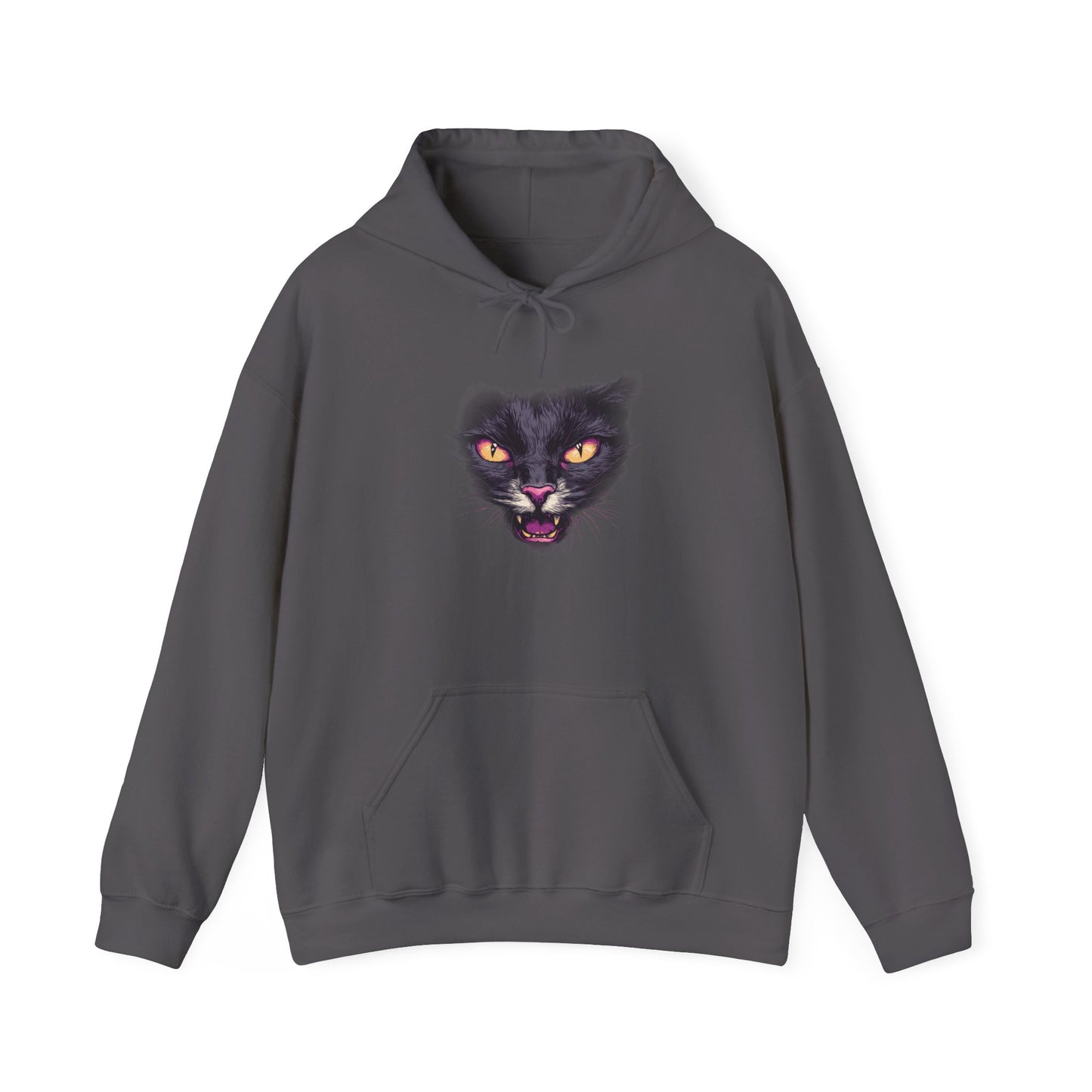 Black Cat Face Heavy Blend™ Hooded Sweatshirt