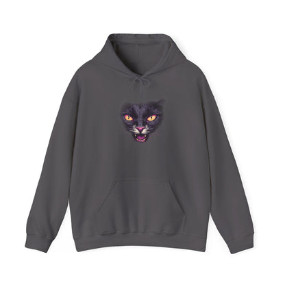 Black Cat Face Heavy Blend™ Hooded Sweatshirt