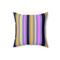 Midnight Pop Stripes Throw Pillow