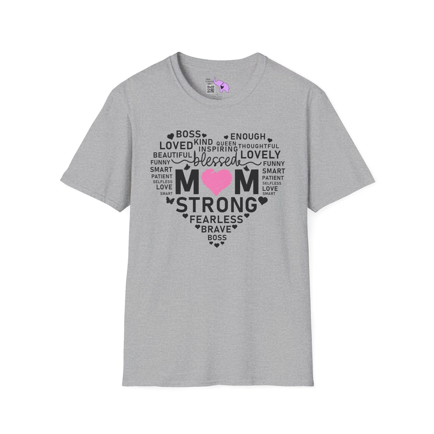 Mom Strong (Heart) Adult T-shirt