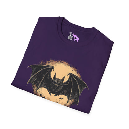Bat Over Moon Adult T-shirt