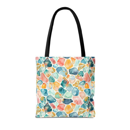 Ocean Pebble Drift Canvas Tote Bag