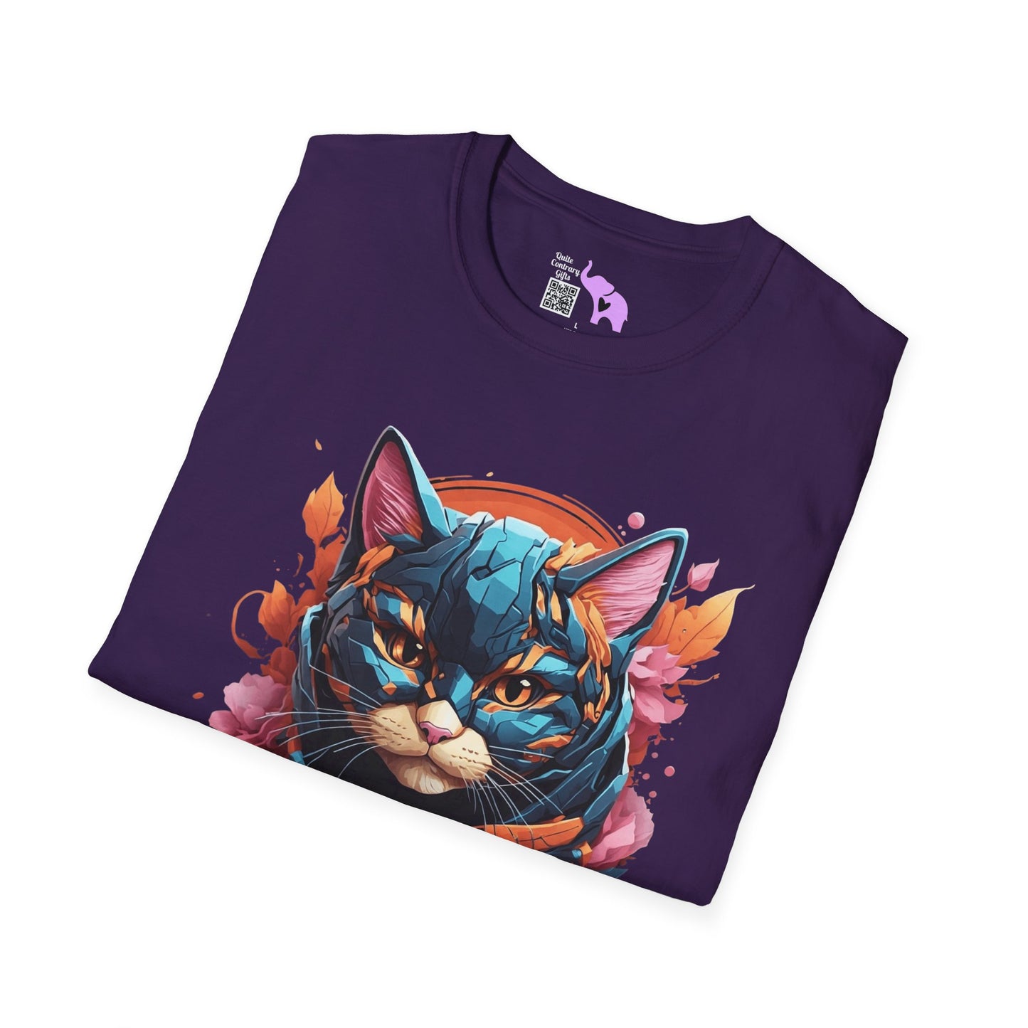 Adorable Kitty w/Flowers Adult T-shirt