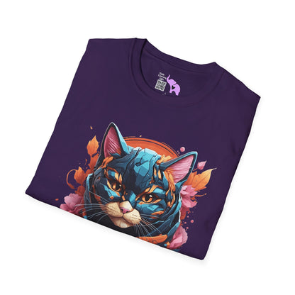 Adorable Kitty w/Flowers Adult T-shirt