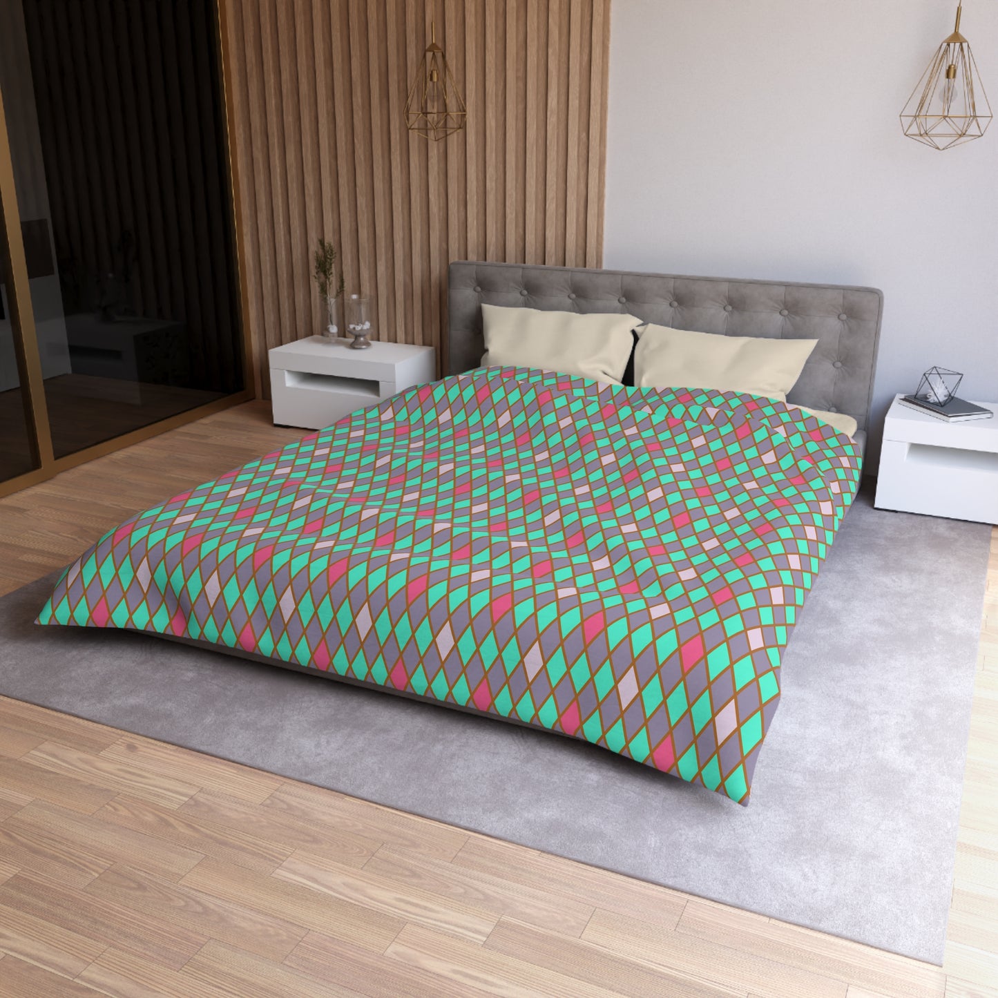 Teal Drift Harlequin Microfiber Duvet Cover