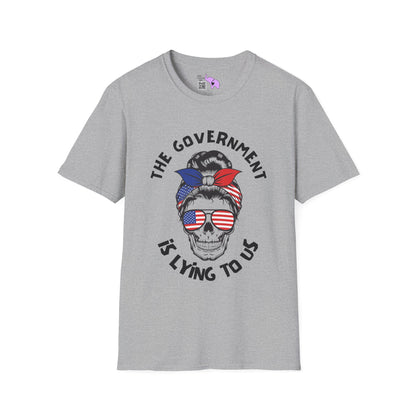 The Government is Lying To Us Female Skull/Glasses Adult T-shirt