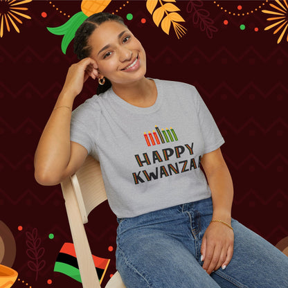 Happy Kwanzaa (Kinara) Adult T-shirt