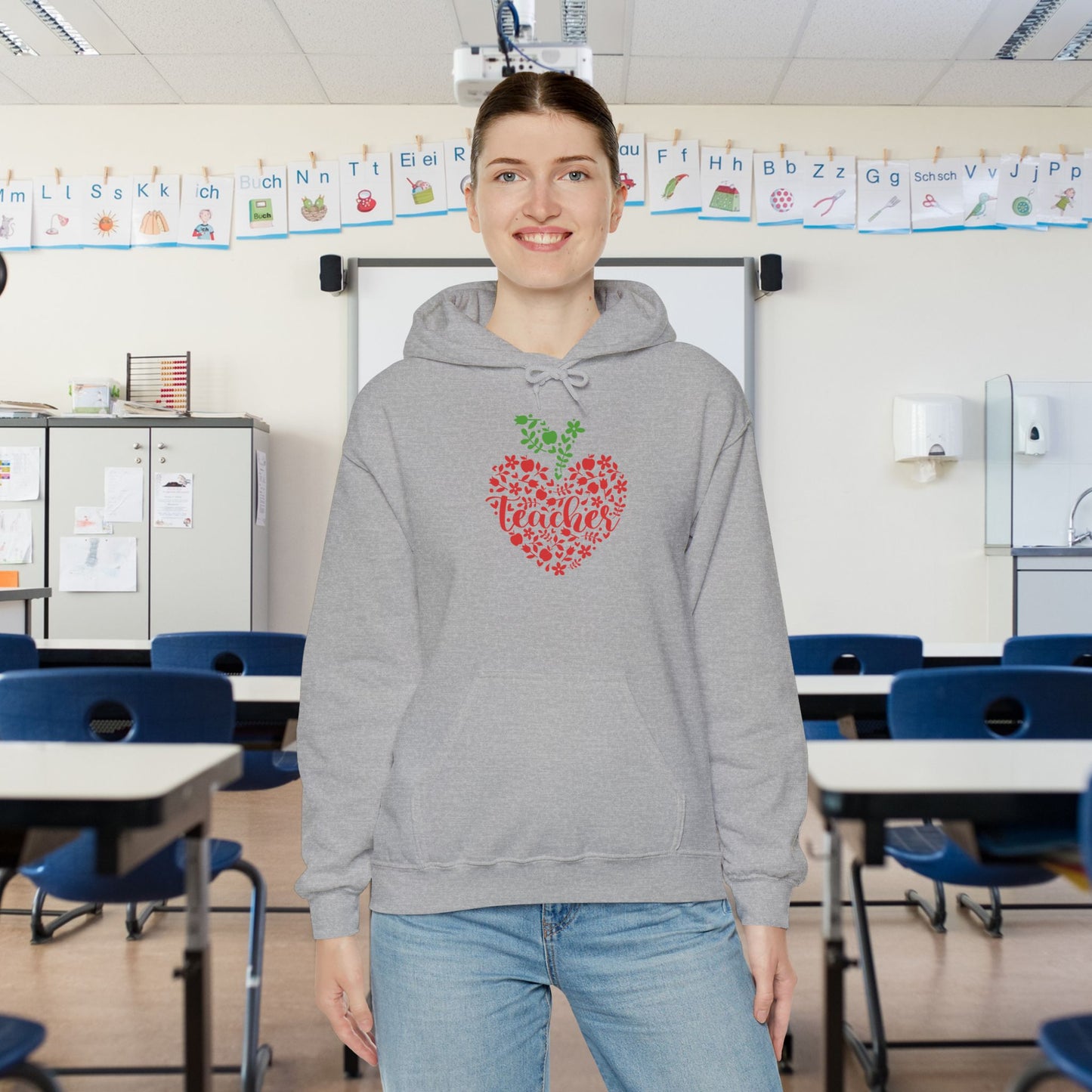 Teacher Heart 1 Heavy Blend™ Hooded Sweatshirt