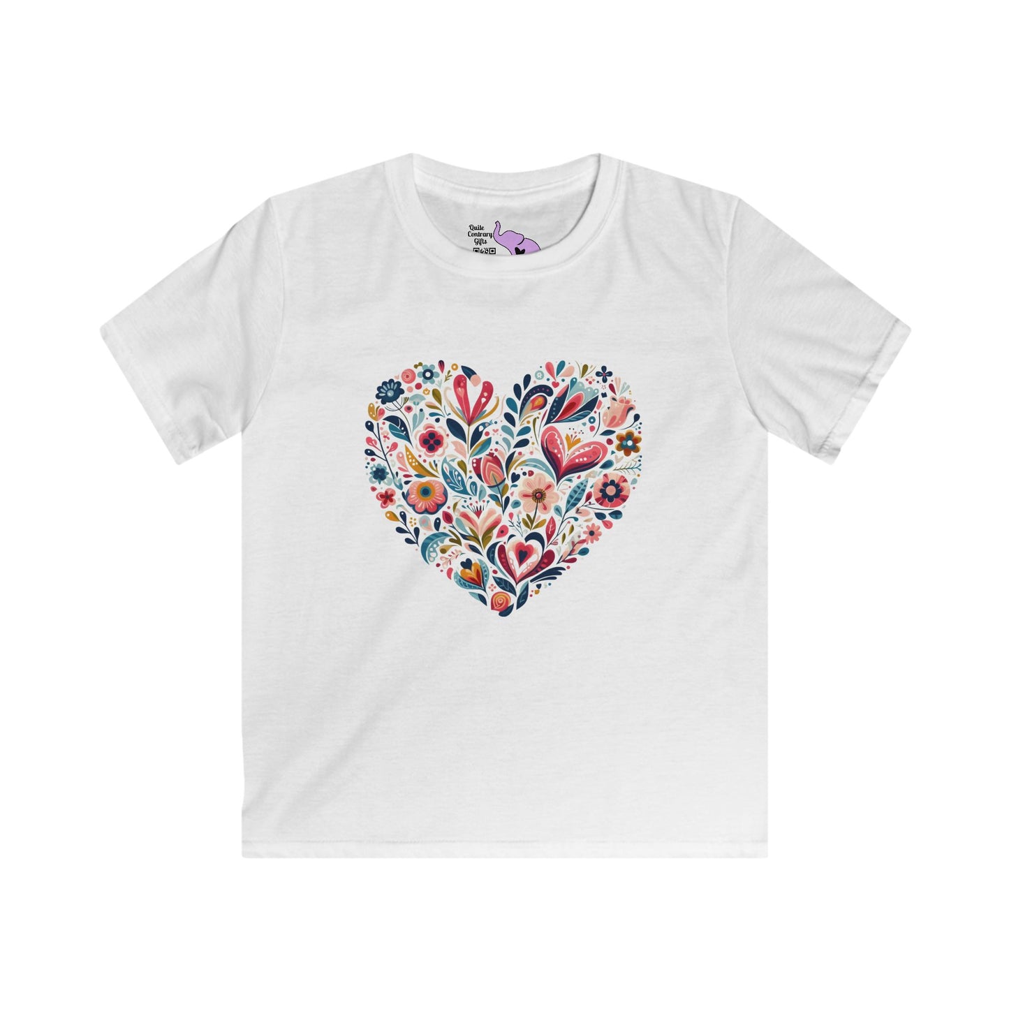 Floral Heart Youth Softstyle Tee
