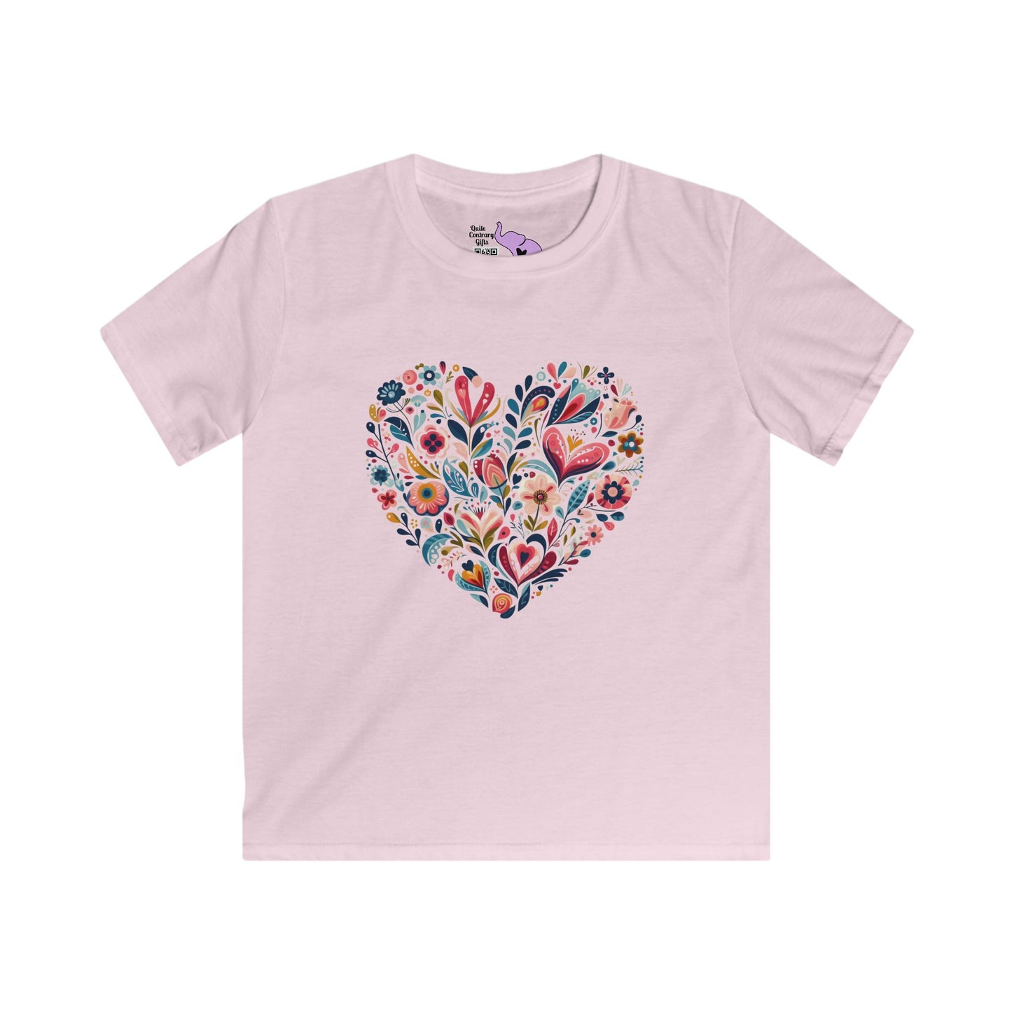 Floral Heart Youth Softstyle Tee