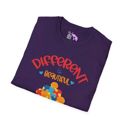 Different is Beautiful Autism Awarness Adult T-shirt