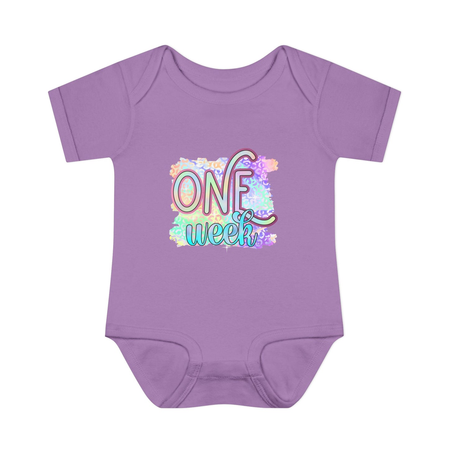 Pastel Wild One Milestone Baby Bodysuit-One Week