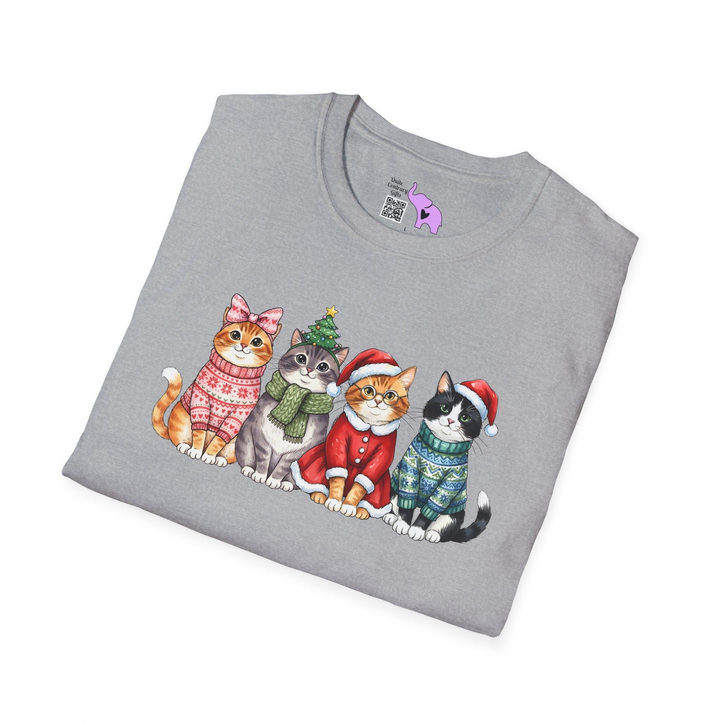 Meowy Christmas Crew Adult T-shirt