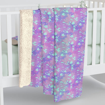 Lavender Mist Camo Fleece Blanket
