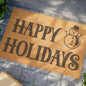 Happy Holidays Snowman Coconut Fiber Doormat