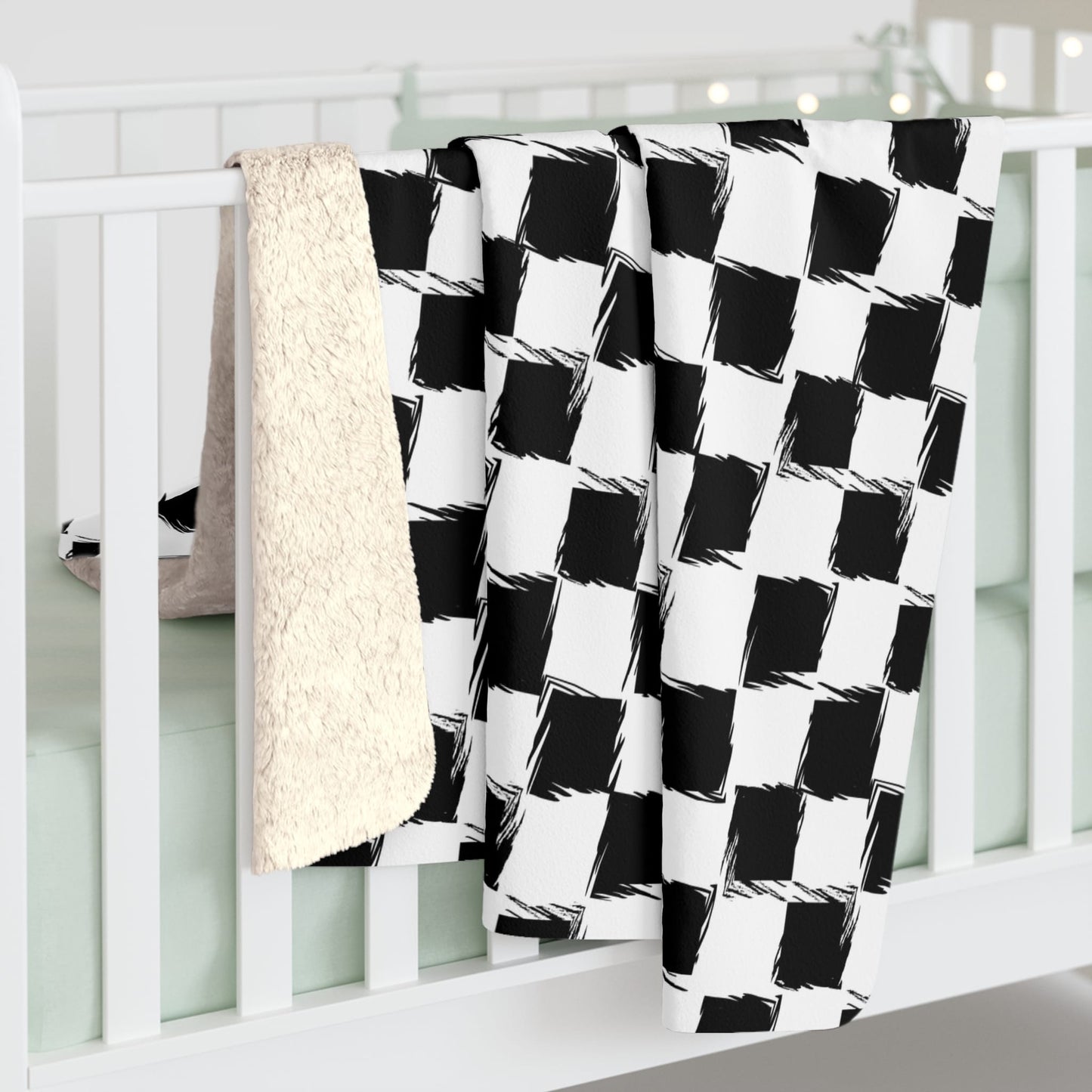 Distorted Check Fleece Blanket