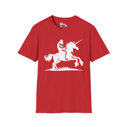 Bigfoot Rides A Unicorn Adult T-shirt