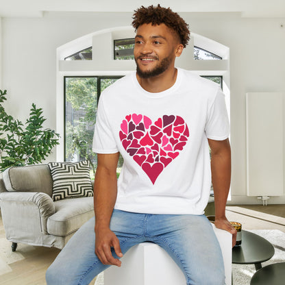 Hearts Within A Heart Adult Unisex Tshirt