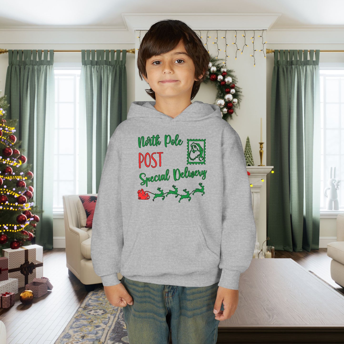 North Pole Post Special Delivery Youth Hoodie