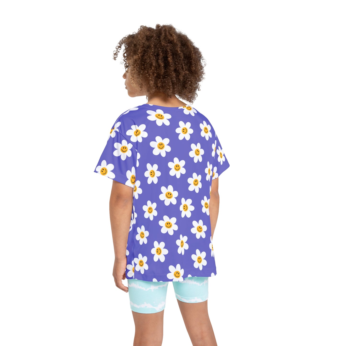 Floral Smile Design Kids Sports Jersey