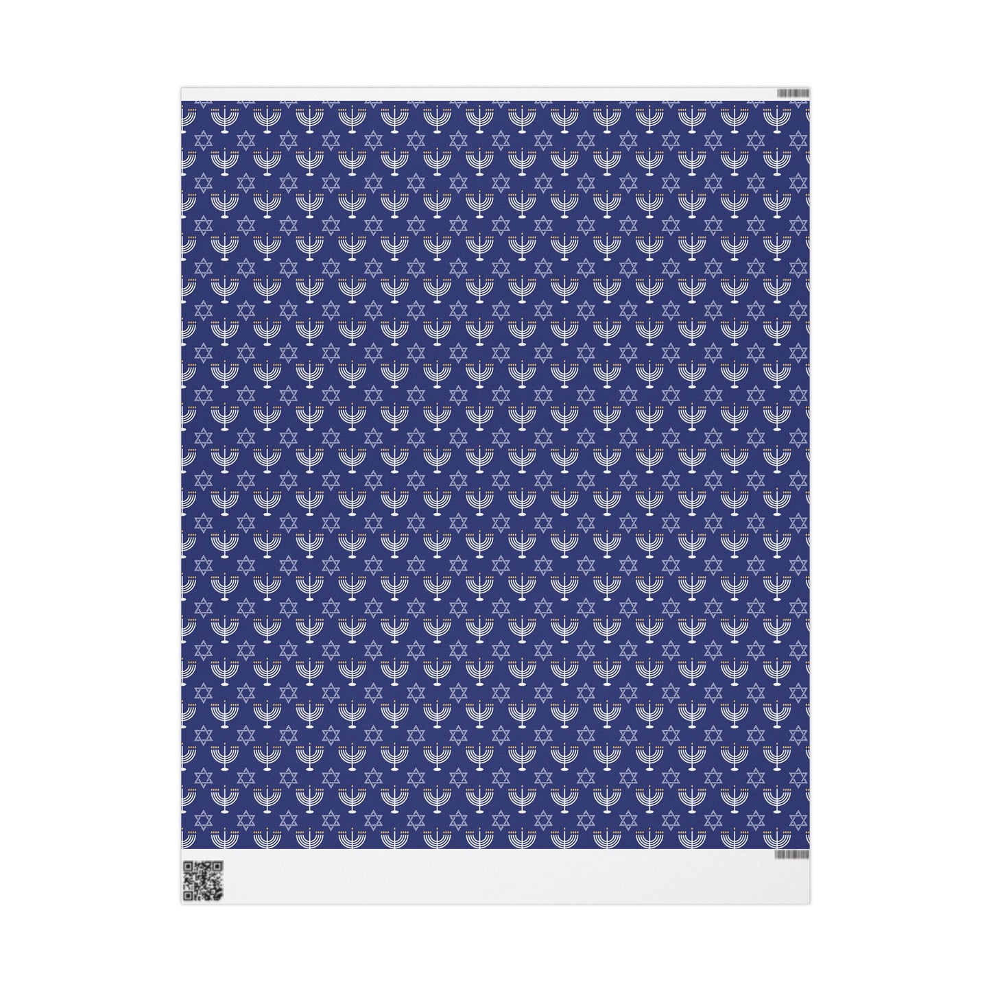 Menorah/Star of David (Blue) Hanukkah Wrapping Paper