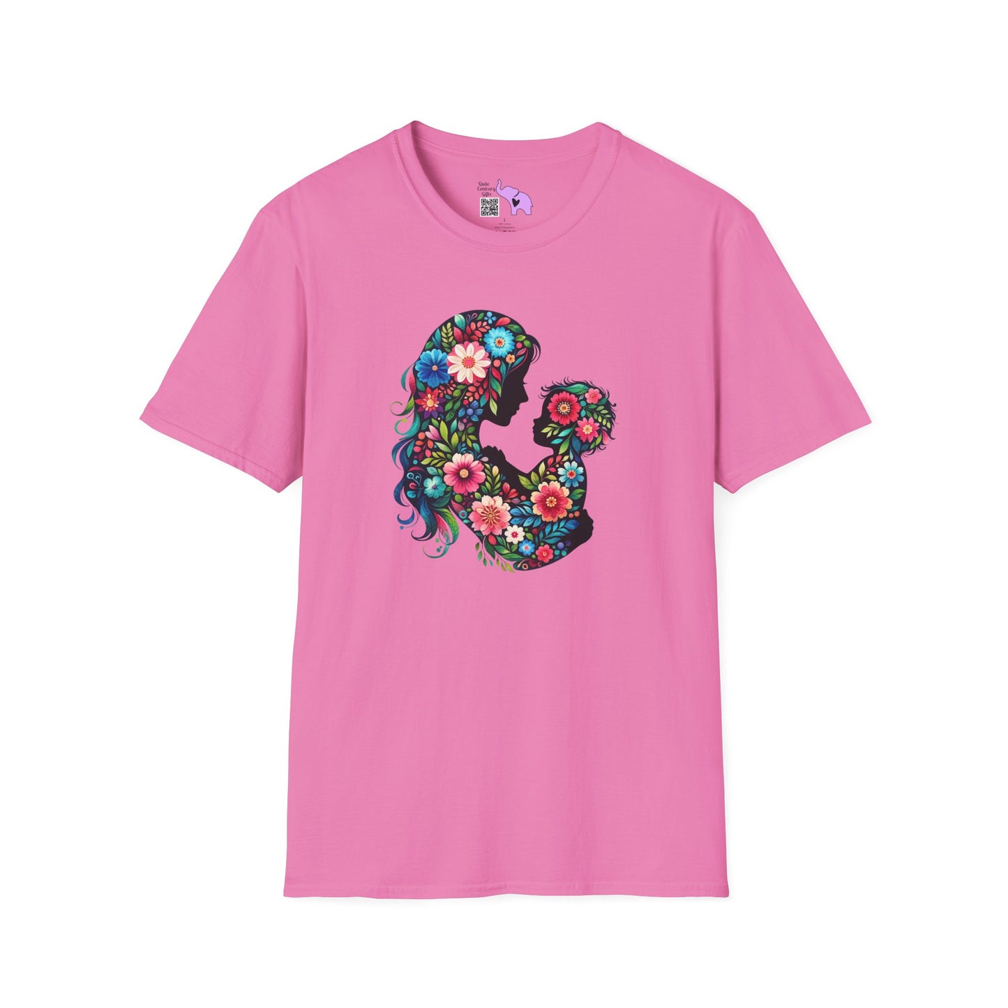 Flowery Mother & Child Adult T-shirt