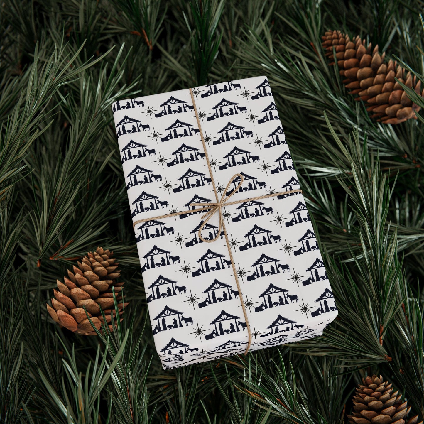 Simple Nativity Silhouette Wrapping Paper