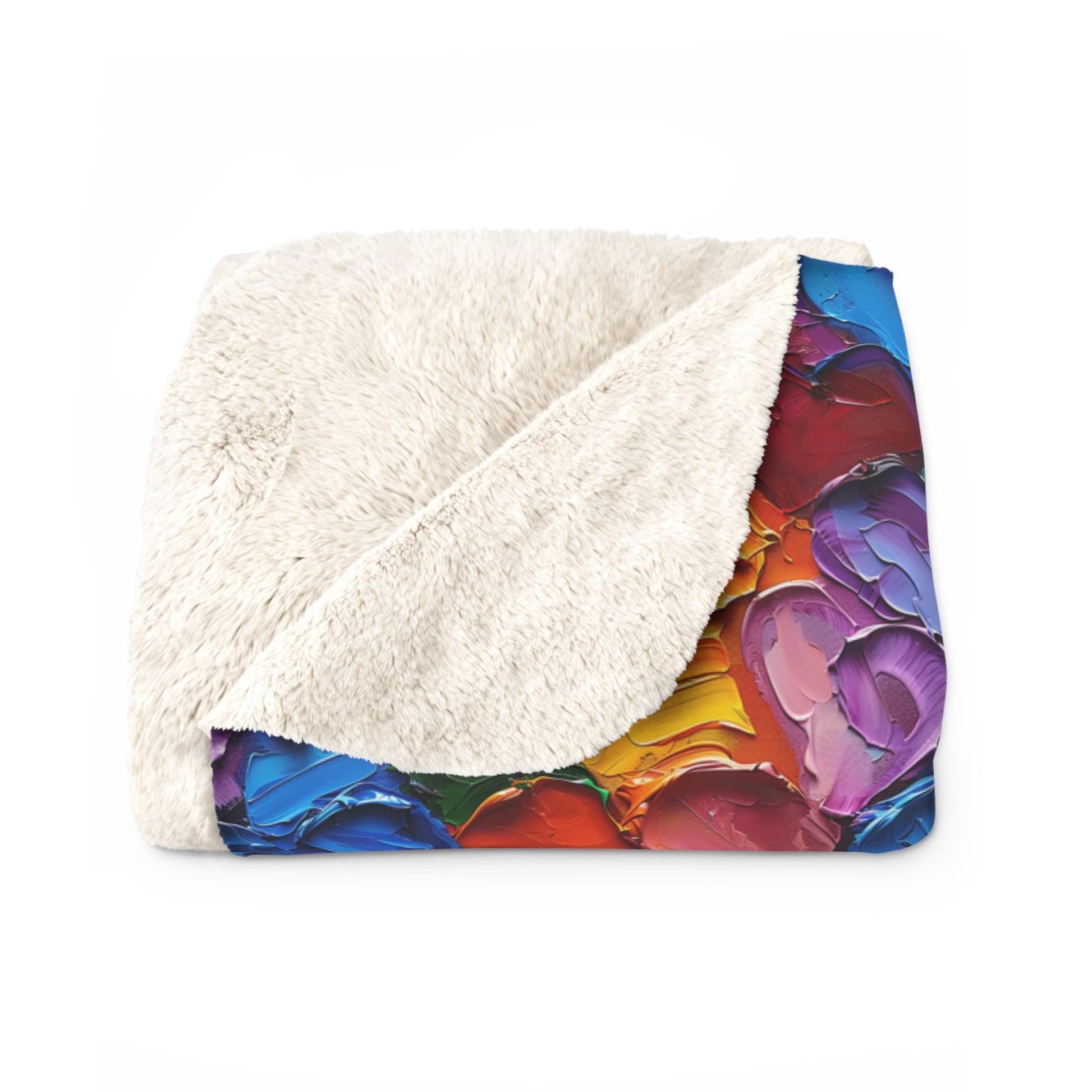 Palette Knife Hearts Fleece Blanket