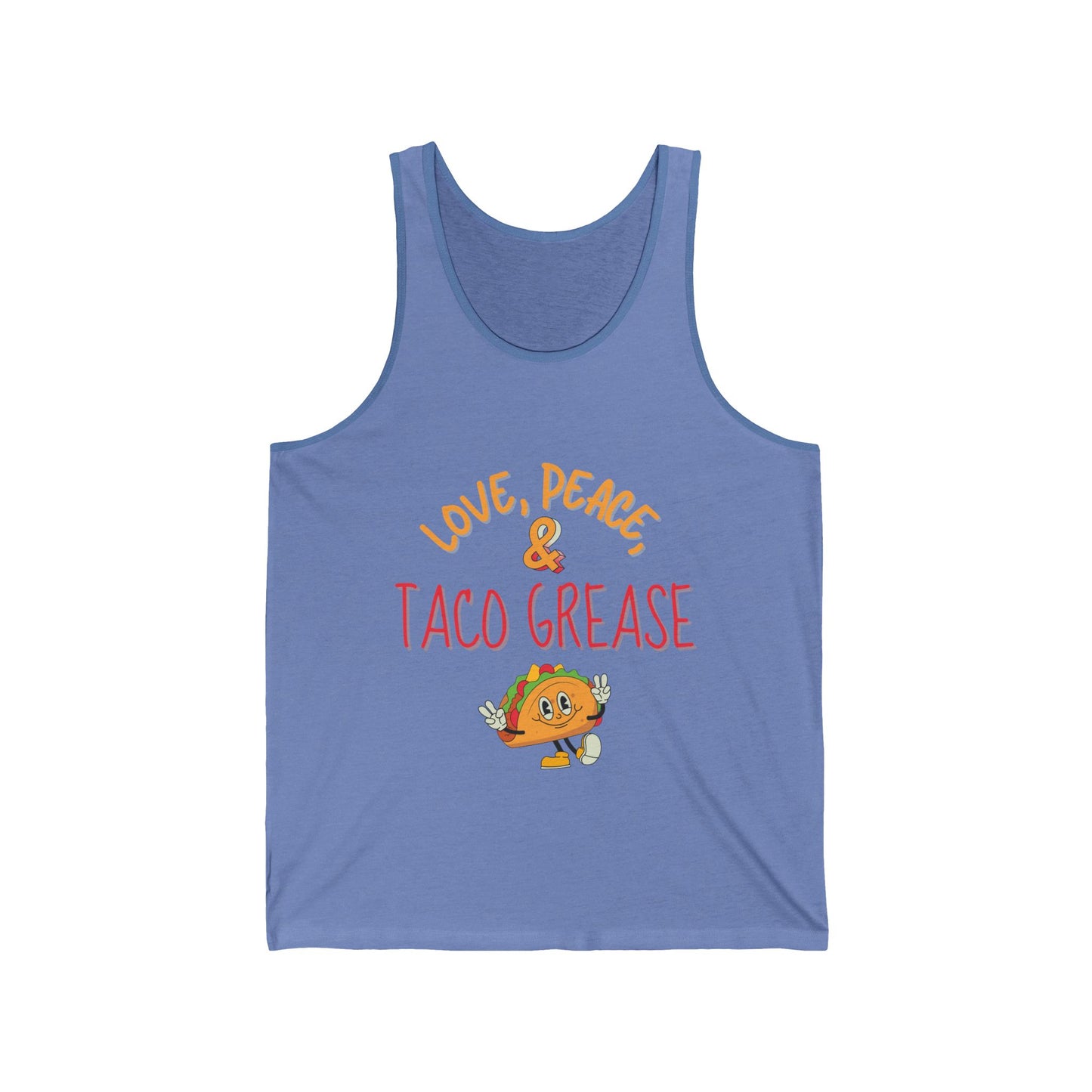 Love, Peace, & Taco Grease Adult Unisex Tank